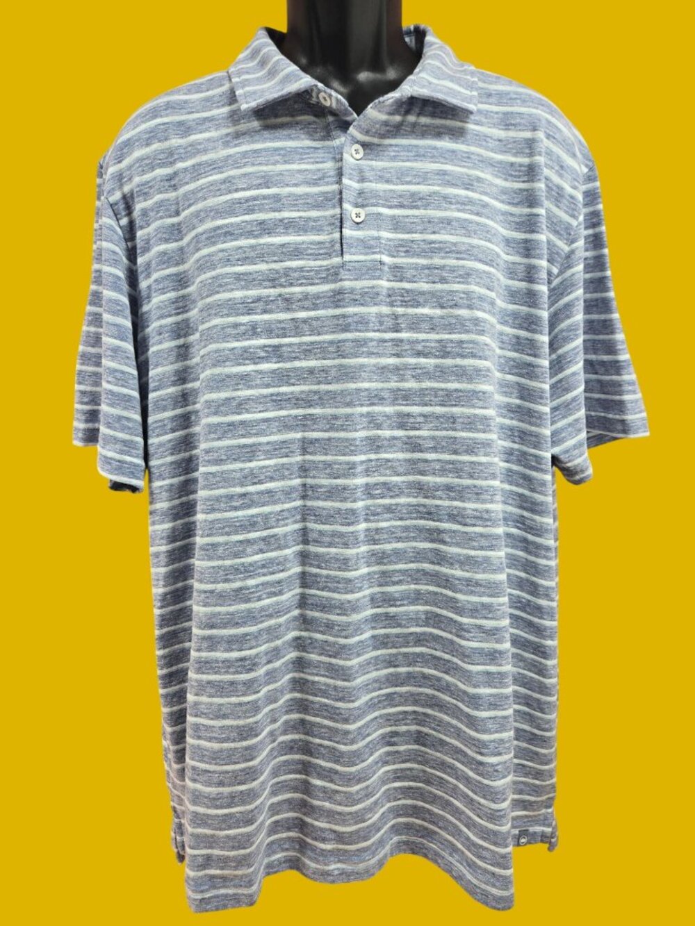 Peter Millar Blue & White Striped Polo XXL
